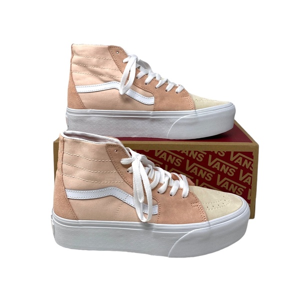 VANS Sk8-Hi Tapered Sneaker Platform Suede Canvas Peach Casual Women VN0A5JMKB0D - Picture 3 of 10